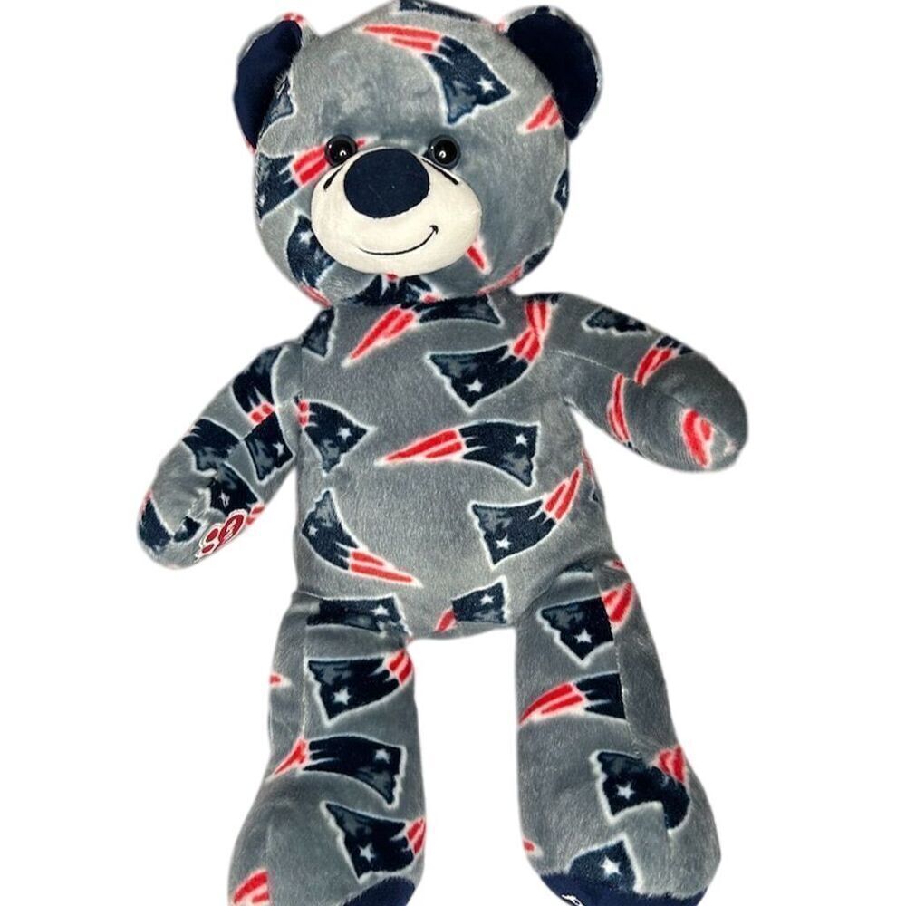 New England Patriots 10" Plush Teddy Bear NFL Team Logo Print build a bear
